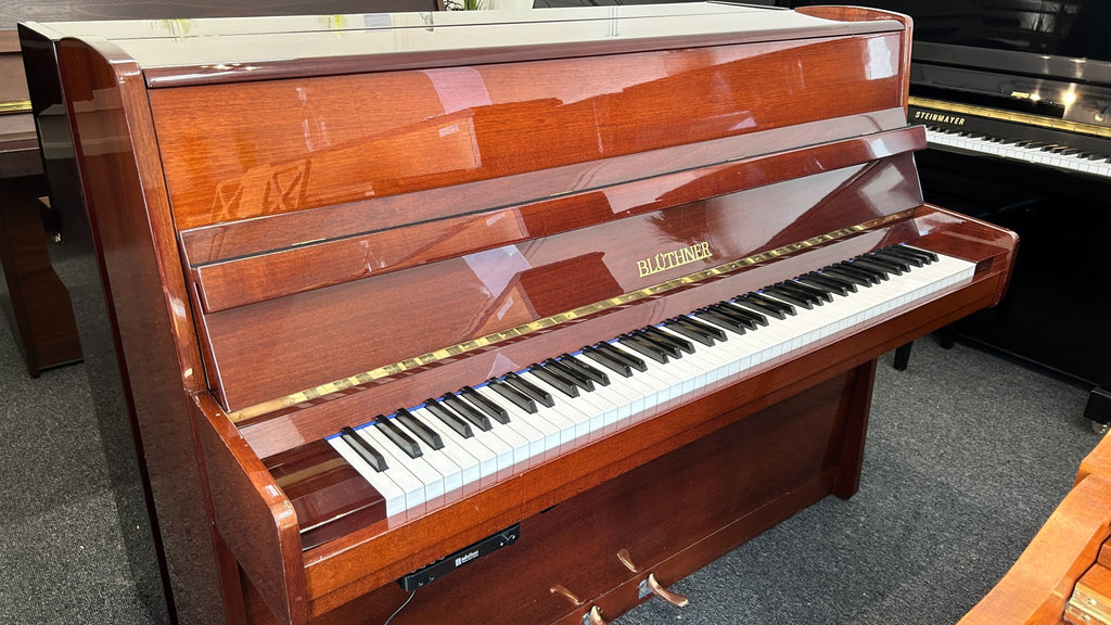 Bluthner 110 Polished Mahogany Upright Piano | AdSilent Pro v2 Silent System | Polished Mahogany | All Inclusive Package | Used Model