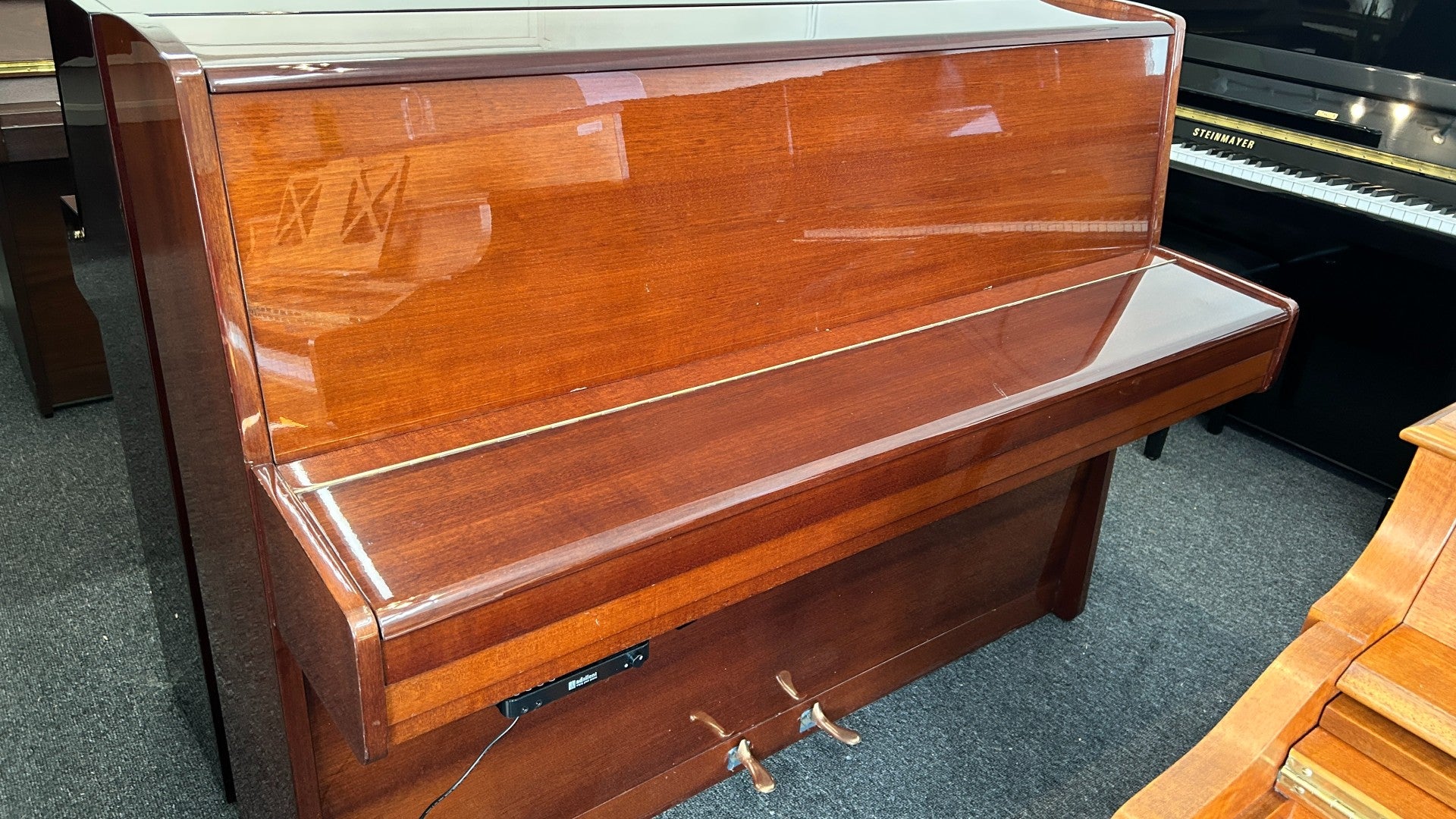 Bluthner 110 Polished Mahogany Upright Piano | AdSilent Pro v2 Silent System | Polished Mahogany | All Inclusive Package | Used Model